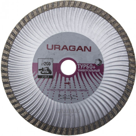 Алмазный диск URAGAN 200 мм 909-12151-200