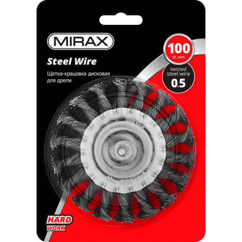 Щётка-крацовка дисковая для дрели MIRAX 100 мм 35146-100
