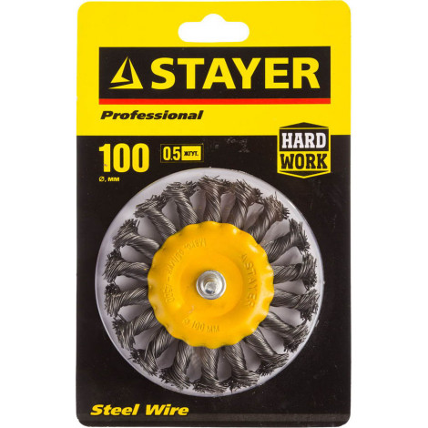 Щётка дисковая для дрели STAYER 100 мм 35115-100