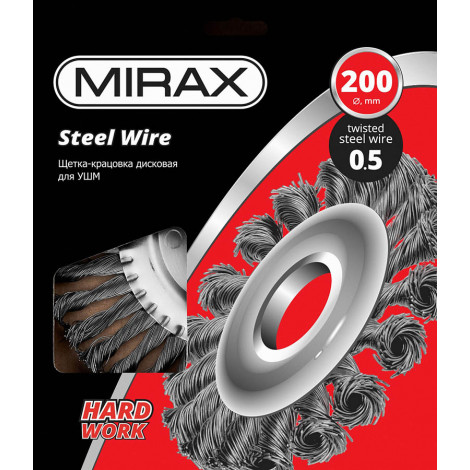 Щётка-крацовка дисковая для УШМ MIRAX 200 мм 35140-200