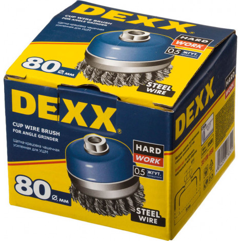Щётка чашечная для УШМ DEXX 80 мм 35106-080