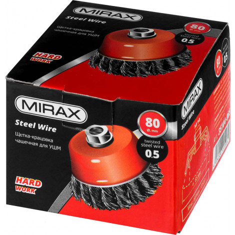 Щётка чашечная для УШМ MIRAX d 80 мм 35104-080