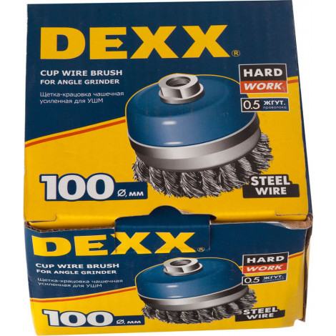 Щётка-крацовка чашечная для УШМ DEXX 100 мм 35106-100