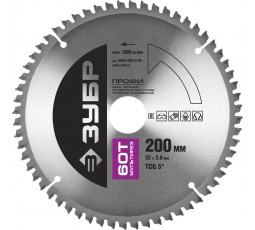 Диск пильный по алюминию и пластику ЗУБР 200х32 мм 60T 36853-200-32-60 Профессионал