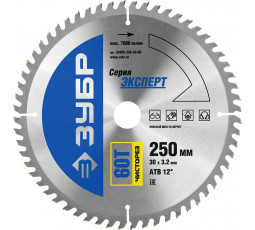 Диск пильный по дереву ЗУБР 250х30 мм 60T 36905-250-30-60