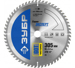 Диск пильный по дереву ЗУБР 305х30 мм 60T 36905-305-30-60