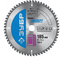 Диск пильный по алюминию и ламинату ЗУБР 185х20 мм 60T 36907-185-20-60