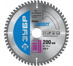 Диск пильный по алюминию и ламинату ЗУБР 200х30 мм 60T 36907-200-30-60