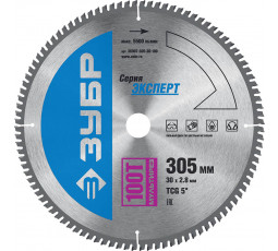 Диск пильный по алюминию и ламинату ЗУБР 305х30 мм 100T 36907-305-30-100