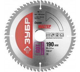 Диск пильный по алюминию ЗУБР 190х30 мм 60T 36916-190-30-60