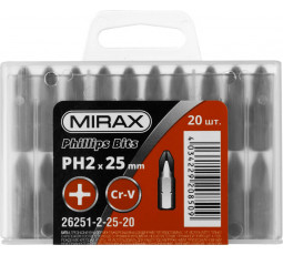 Биты для шуруповёрта MIRAX PH2 25 мм 20 шт 26251-2-25-20