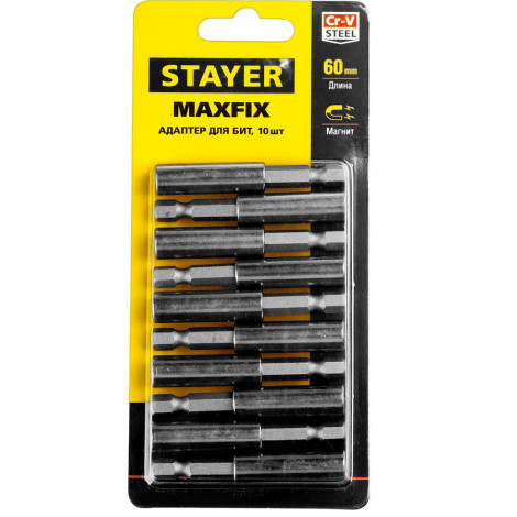 Адаптер для бит STAYER 60 мм 10 шт MAXFIX 2670-60-10