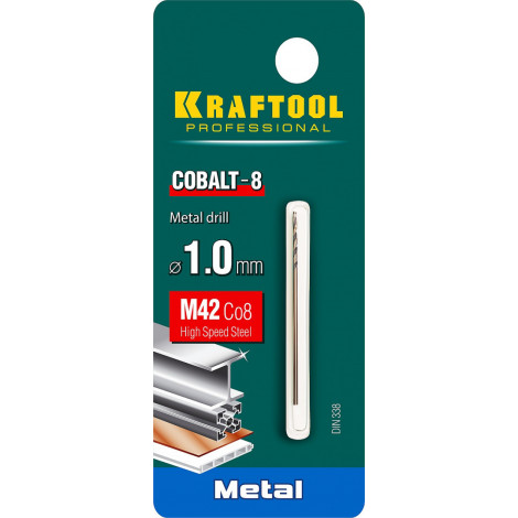 Сверло по металлу KRAFTOOL d=1 мм HSS-Co DIN 338 29656-1
