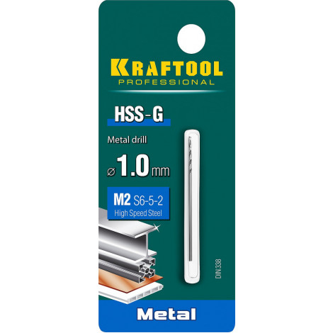 Сверло по металлу KRAFTOOL d=1 мм HSS-G DIN 338 29651-1