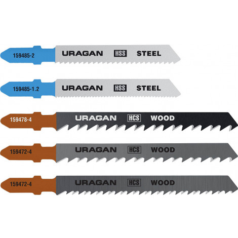 Набор пилок по дереву и металлу для электролобзика URAGAN 5 шт 159489-H5_z02