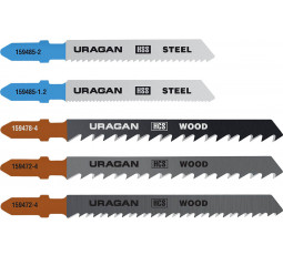 Набор пилок по дереву и металлу для электролобзика URAGAN 5 шт 159489-H5_z02