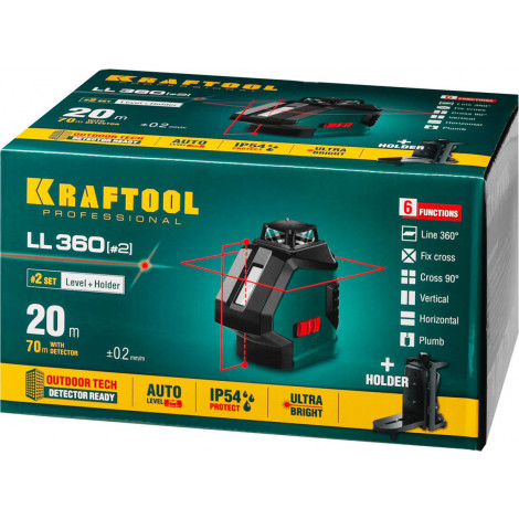 Лазерный уровень KRAFTOOL LL360-2 34645-2
