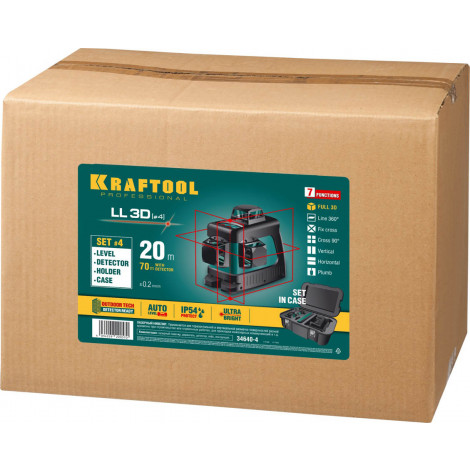 Лазерный уровень KRAFTOOL LL-3D-4 34640-4