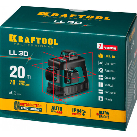 Лазерный уровень KRAFTOOL LL-3D 34640