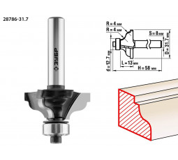 Фреза кромочная калевочная ЗУБР №3 d=31.7 мм 28786-31.7