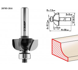 Фреза кромочная калевочная ЗУБР №2 d=28.6 мм 28785-28.6