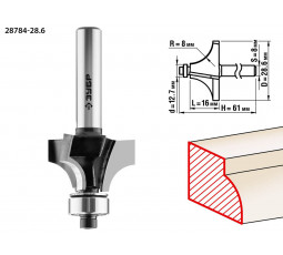 Фреза кромочная калевочная ЗУБР №1 d=28.6 мм 28784-28.6