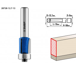 Фреза кромочная прямая с нижнем подшипником ЗУБР d=12.7 мм 28728-12.7-13