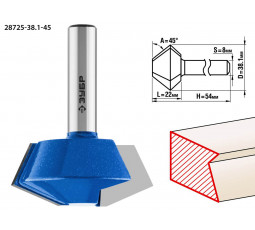 Фреза кромочная конусная ЗУБР d=38.1 мм 28725-38.1-45
