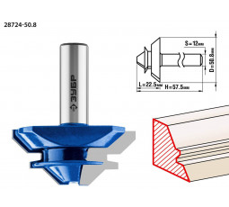 Фреза кромочная для углового сращивания ЗУБР d=50.8 мм 28724-50.8