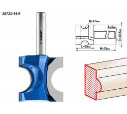 Фреза кромочная полустержневая ЗУБР d=34.9 мм 28723-34.9