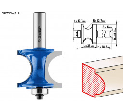 Фреза кромочная полустержневая с подшипником ЗУБР d=41.3 мм 28722-41.3