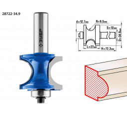 Фреза кромочная полустержневая с подшипником ЗУБР d=34.9 мм 28722-34.9
