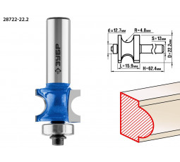 Фреза кромочная полустержневая с подшипником ЗУБР d=22.2 мм 28722-22.2
