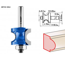 Фреза кромочная полустержневая с подшипником ЗУБР d=28.6 мм 28722-28.6