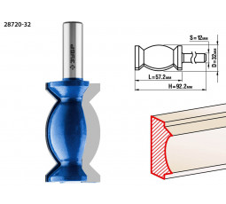 Фреза кромочная фигурная №9 ЗУБР d=32 мм 28720-32