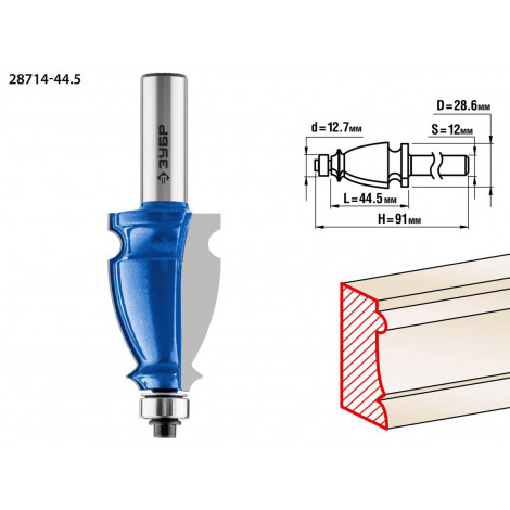 Фреза кромочная фигурная №3 ЗУБР d=44.5 мм 28714-44.5