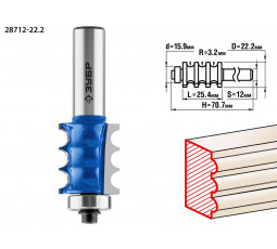 Фреза кромочная фигурная №1 ЗУБР d=22.2 мм 28712-22.2
