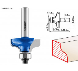 Фреза кромочная калевочная №8 ЗУБР d=31.8 мм 28710-31.8