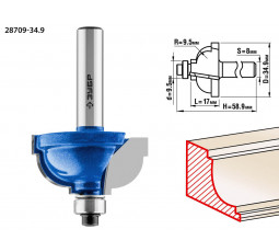 Фреза кромочная калевочная №7 ЗУБР d=34.9 мм 28709-34.9