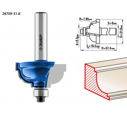 Фреза кромочная калевочная №7 ЗУБР d=31.8 мм 28709-31.8