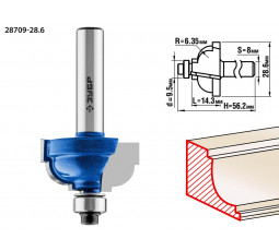 Фреза кромочная калевочная №7 ЗУБР d=28.6 мм 28709-28.6