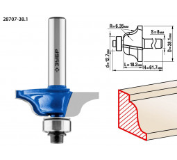 Фреза кромочная калевочная №6 ЗУБР d=38.1 мм 28707-38.1