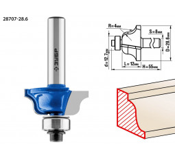 Фреза кромочная калевочная №6 ЗУБР d=28.6 мм 28707-28.6