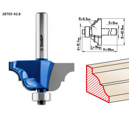 Фреза кромочная калевочная №4 ЗУБР d=42.8 мм 28705-42.8