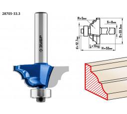 Фреза кромочная калевочная №4 ЗУБР d=33.3 мм 28705-33.3