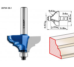 Фреза кромочная калевочная №3 ЗУБР d=38.1 мм 28704-38.1