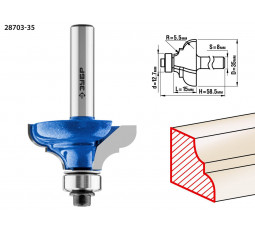 Фреза кромочная калевочная №3 ЗУБР d=35 мм 28703-35