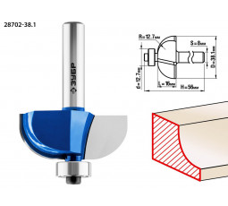 Фреза кромочная калевочная №2 ЗУБР d=38.1 мм 28702-38.1