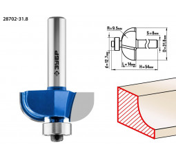 Фреза кромочная калевочная №2 ЗУБР d=31.8 мм 28702-31.8