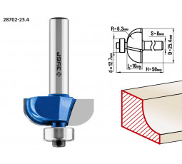 Фреза кромочная калевочная №2 ЗУБР d=25.4 мм 28702-25.4